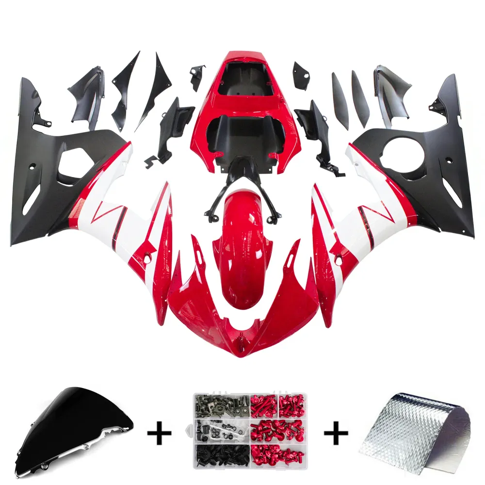 Amotopart Yamaha YZF 600 R6 2005 Rood&Wwitte kuipset