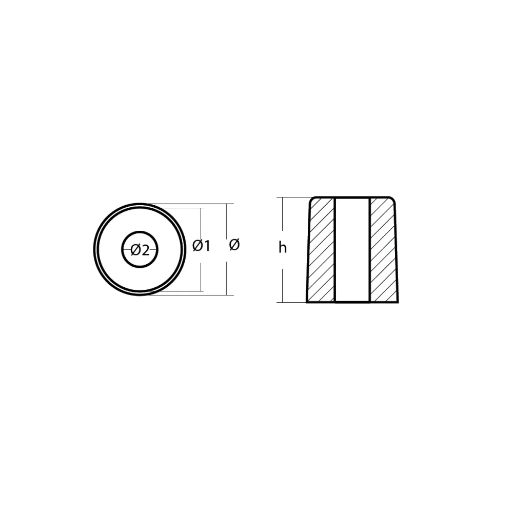 Yamaha cartercilinder anode, voor 4-70 PK, Ø13 H15, 6G8-11325-00