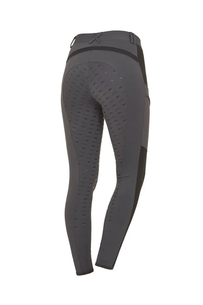 Comfy Women's Fullseat Riding Tights asphalt 10 carbon look afwerking