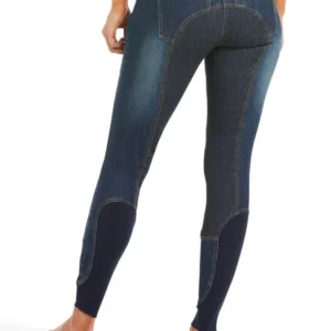 Premium All-Weather Halo Denim Women´s Full Seat Breeches Dark Zeeblauw 10