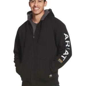 Rebar All-Weather Men's Full Zip Hood ZWART L met anti-diefstal functie
