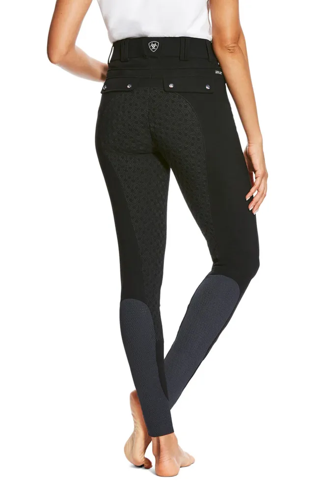 Tri Factor Women's Full Seat Breeches Silicone Grip Black 14 Lang