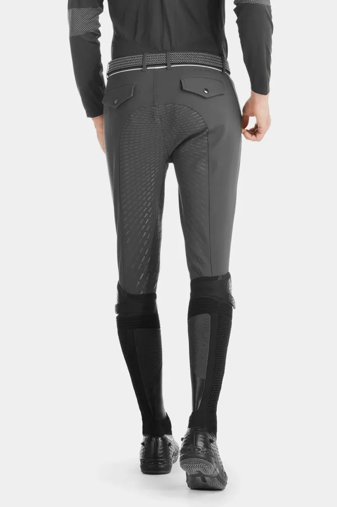 X-Grip Men's Full Seat Breeches Grey L gepolijst roestvrij staal