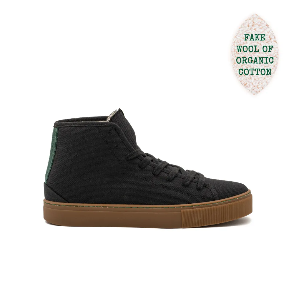 Acculader Vegan winter bootie ebbenhout PLA001 36