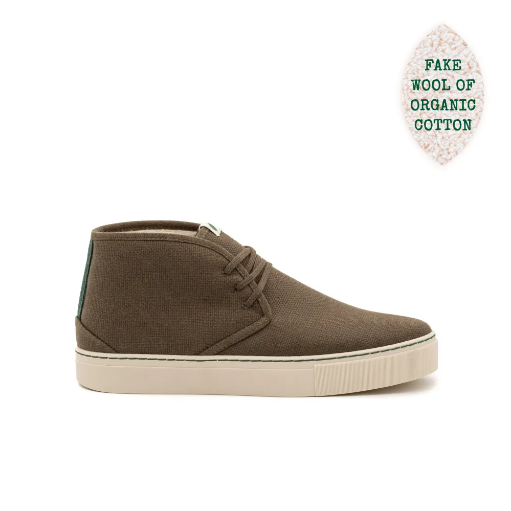 Vegan winter bootie khaki PYT010 met Beschermende Handschoenen 36