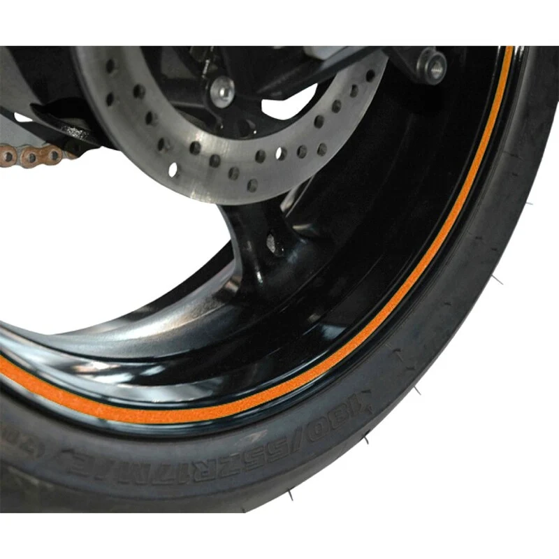 Cinta auto-adhesiva perfil de llanta. Naranja Fluor met bovenste bevestiging