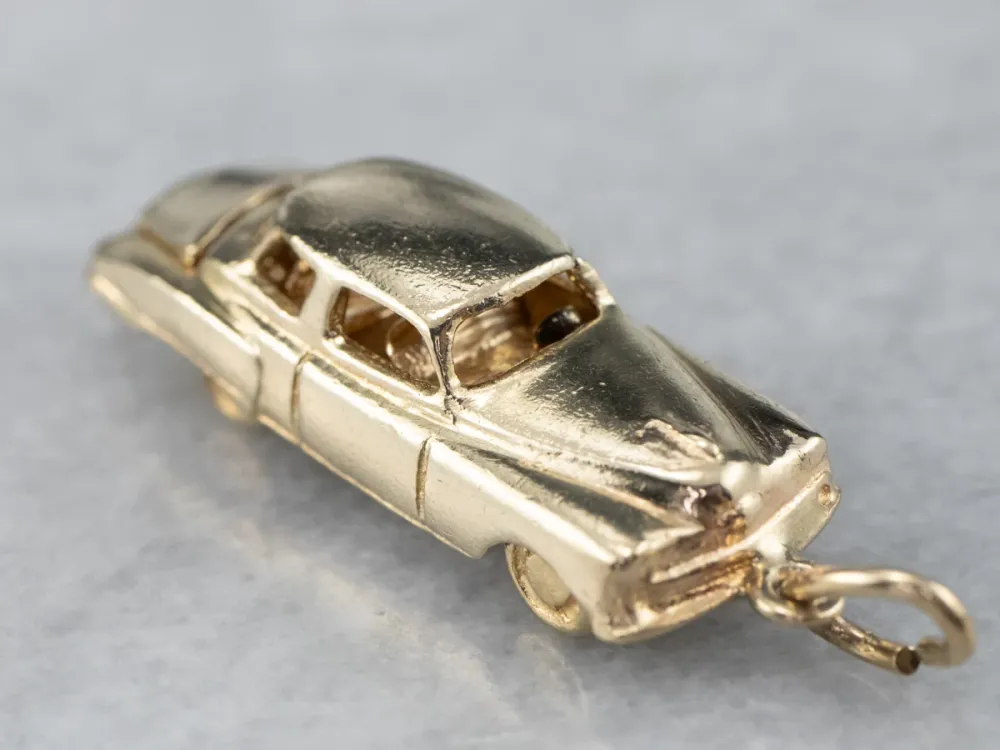Gasdruk schokdemper Vintage Car Goud Charm Pendant