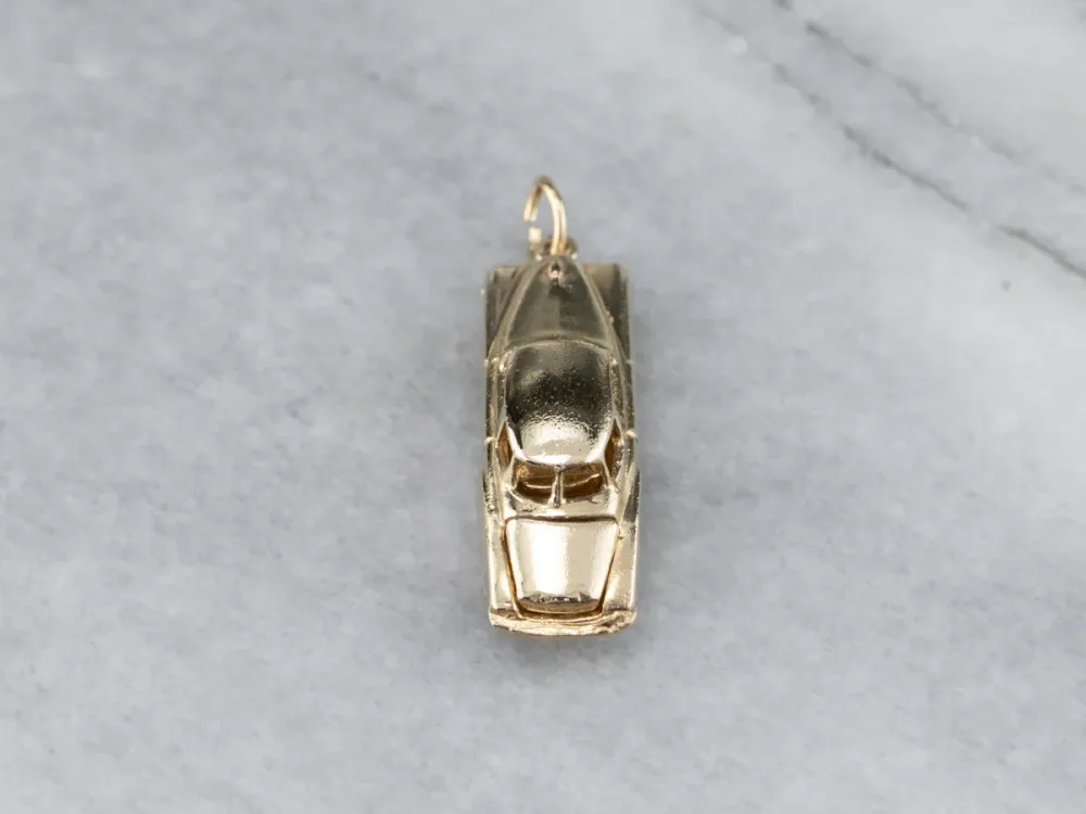 Gasdruk schokdemper Vintage Car Goud Charm Pendant