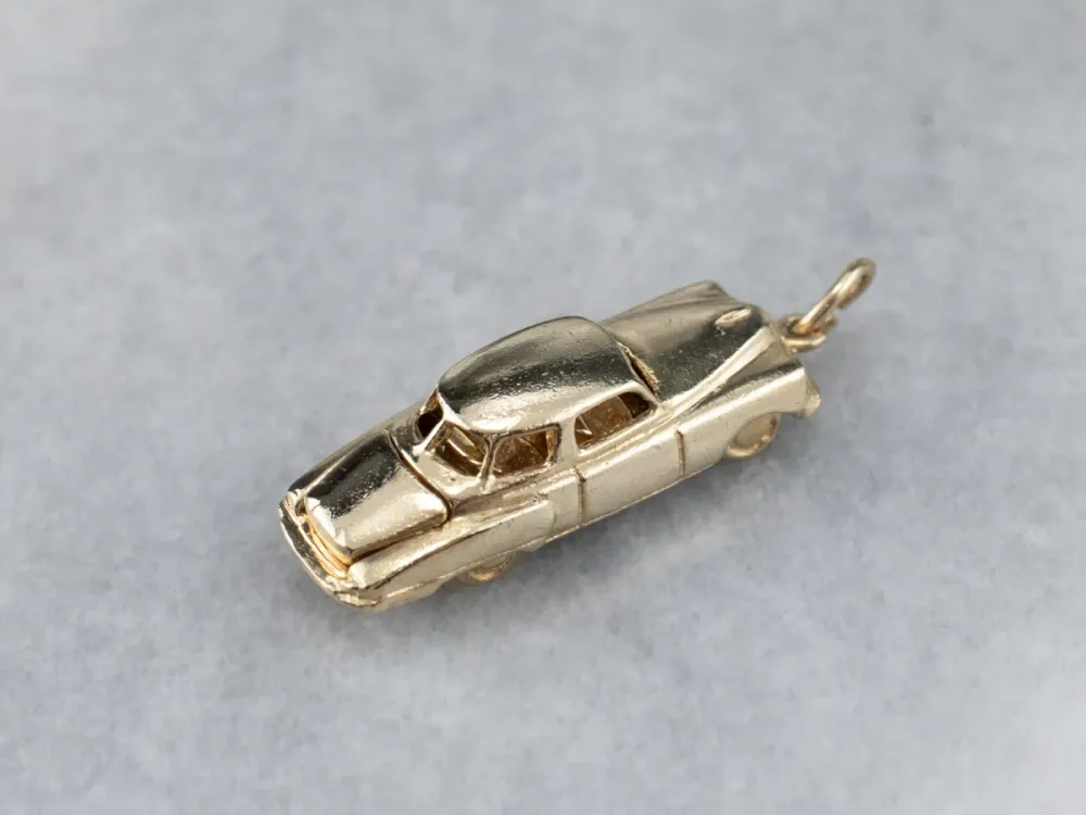 Gasdruk schokdemper Vintage Car Goud Charm Pendant