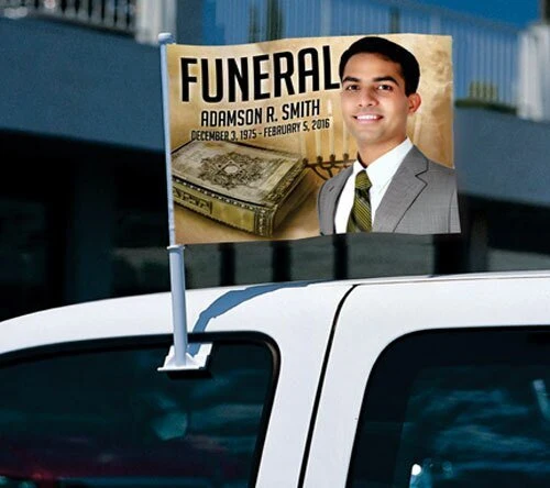 Jewish Funeral Car Flag and Pole met Garantie