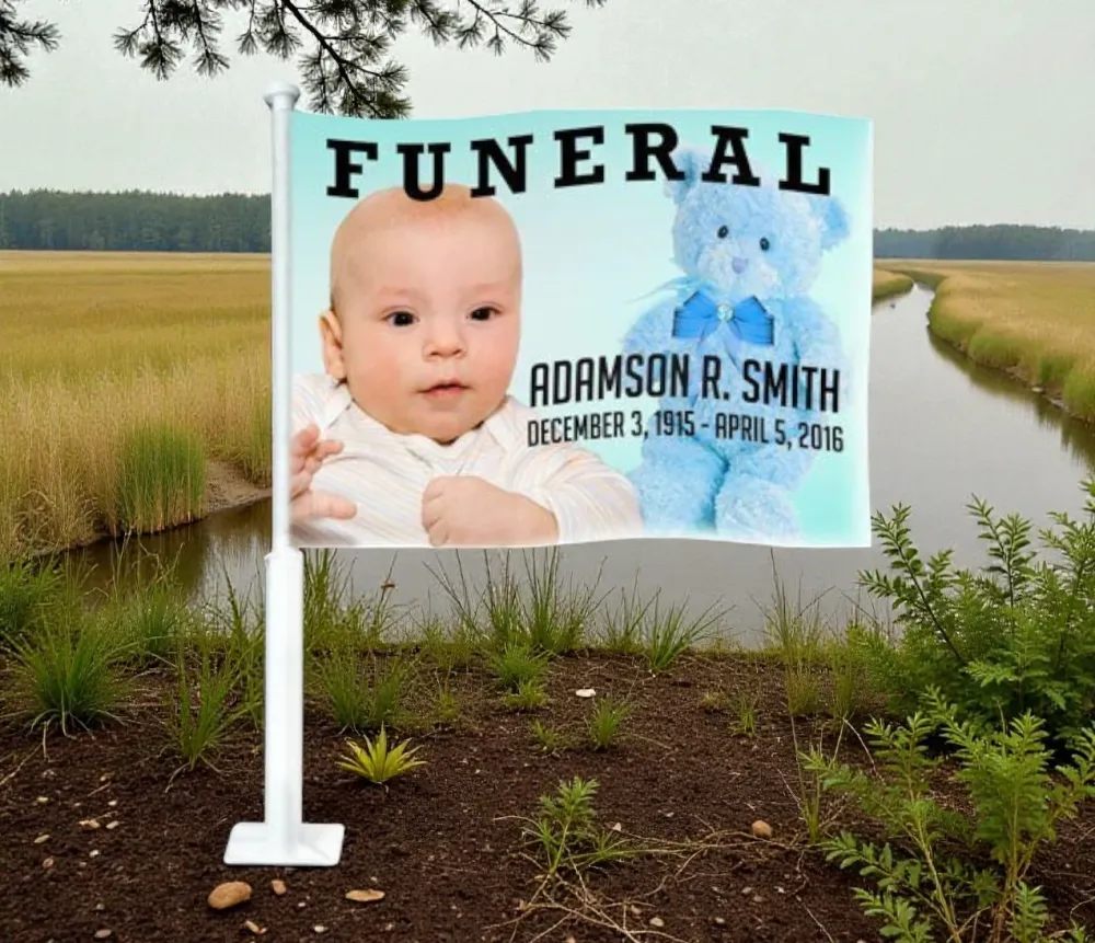 Kogelgewricht Nursery Funeral Car Flag and Pole