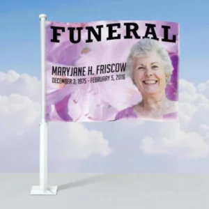 Lavender Funeral Car Flag and Pole gegalvaniseerd staal