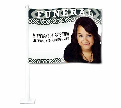 Nigeria Funeral Car Flag and Pole - Set voor vooras