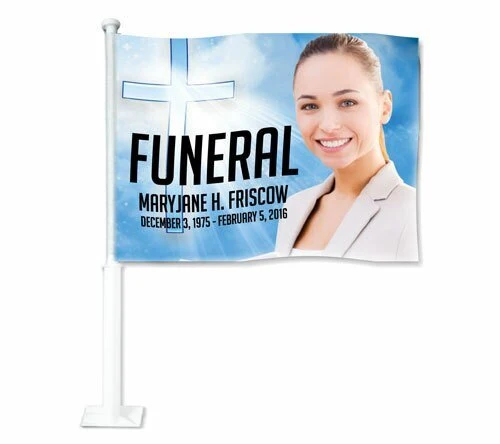 Professionele Klasse Heaven Funeral Car Flag and Pole