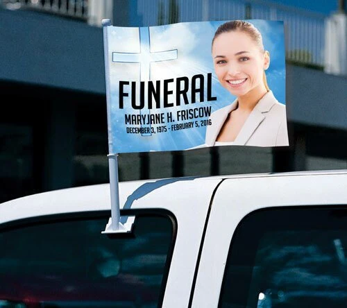 Professionele Klasse Heaven Funeral Car Flag and Pole