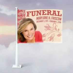 Verende bladveer Jasper Funeral Car Flag and Pole
