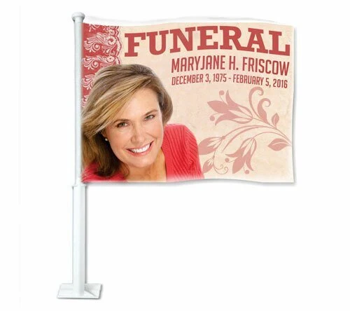 Verende bladveer Jasper Funeral Car Flag and Pole