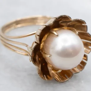 Buttercup-Set Pearl Solitaire Ring Gietijzeren remschijf