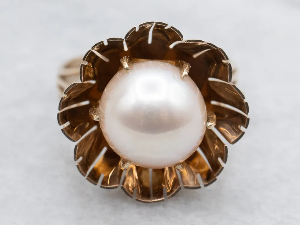Buttercup-Set Pearl Solitaire Ring Gietijzeren remschijf