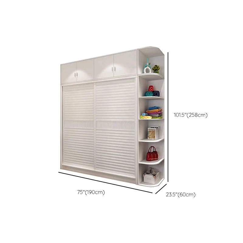 Gecertificeerd ECE-R90 Contemporary White Natuurhout Wardrobe Freestanding Self Close Doors Wardrobe Armoire 47l