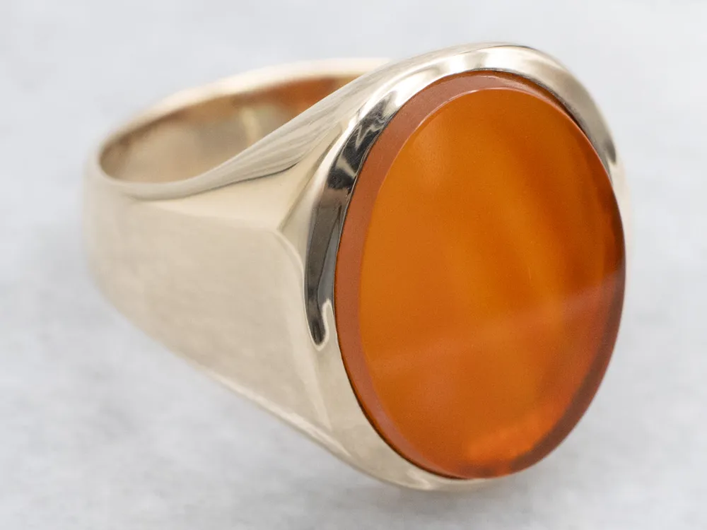 OEM Kwaliteit Men's Bezel Set Carnelian Solitaire Ring
