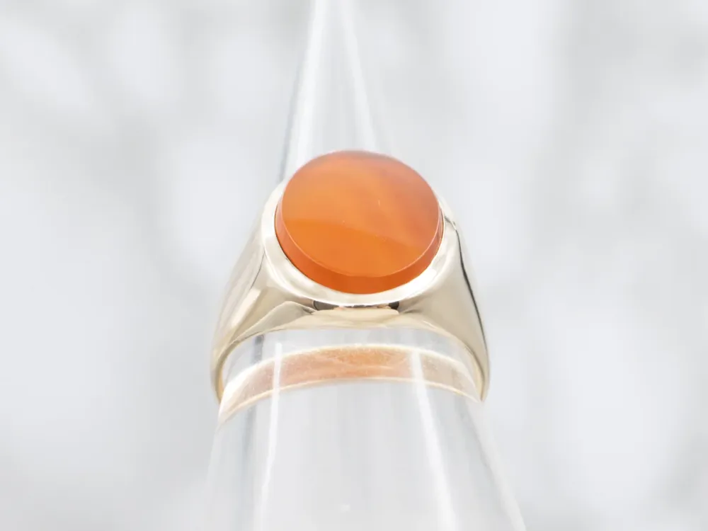 OEM Kwaliteit Men's Bezel Set Carnelian Solitaire Ring