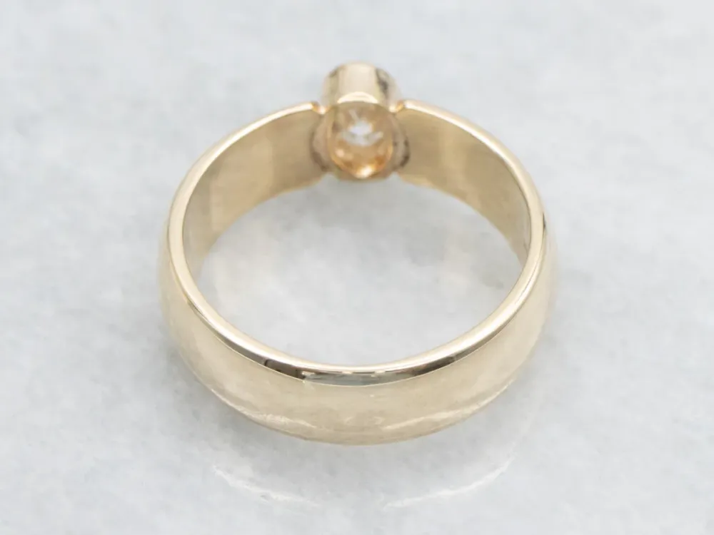 Oval Cut Bezel-Set Diamond Solitaire Engagement Ring met 2 jaar garantie