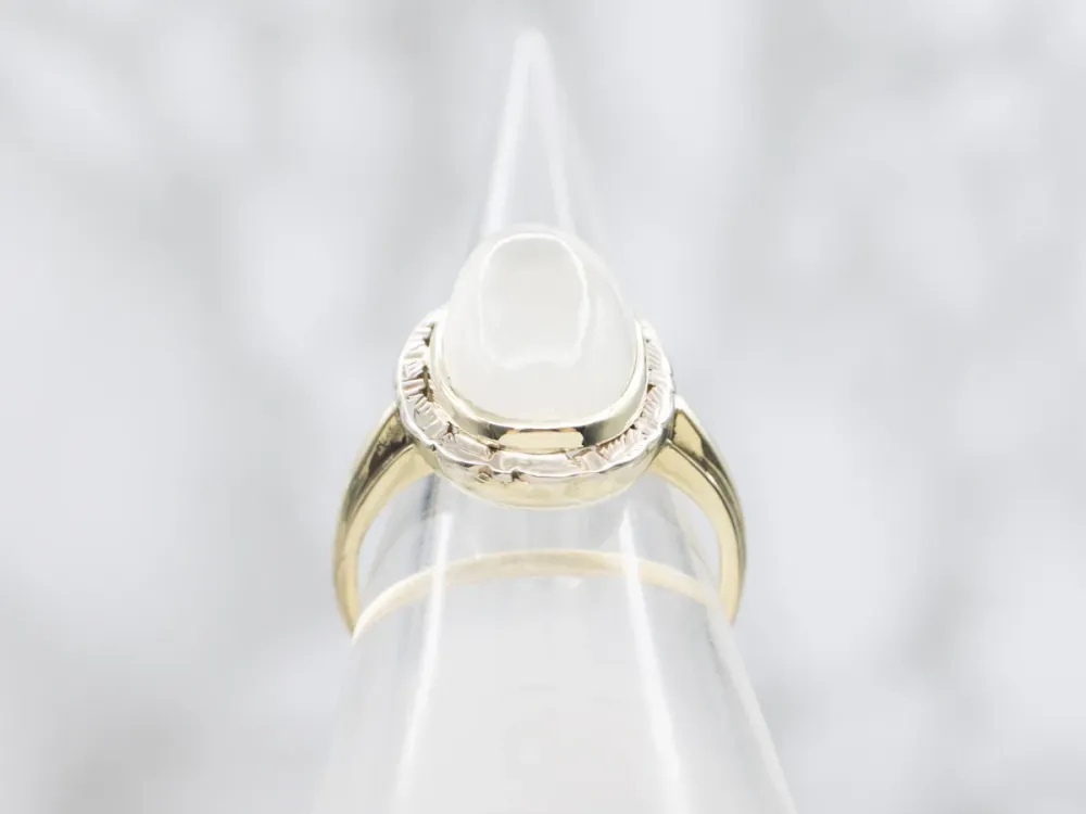Vintage Bezel-Set Moonstone Solitaire Ring