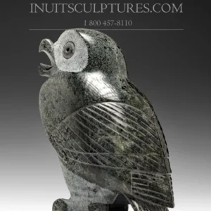 9" Large Grey Owl Pitseolak Qimirpik