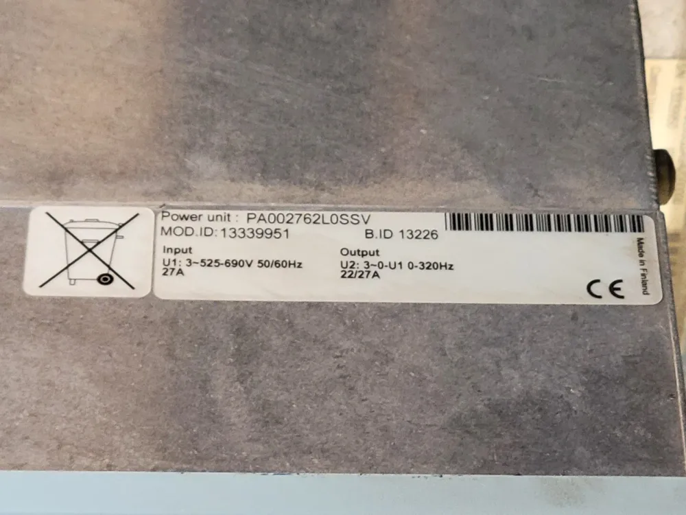 PA002762L0SSV 690V 27A 3-Phase AC Drive Motor Control voor Vrachtwagens